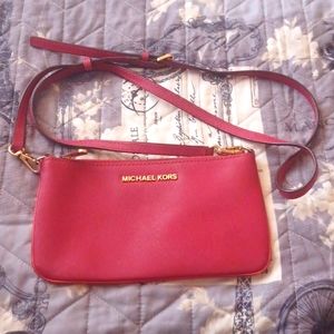 💗EUC Michael Kors Red Small Crossbody Bag